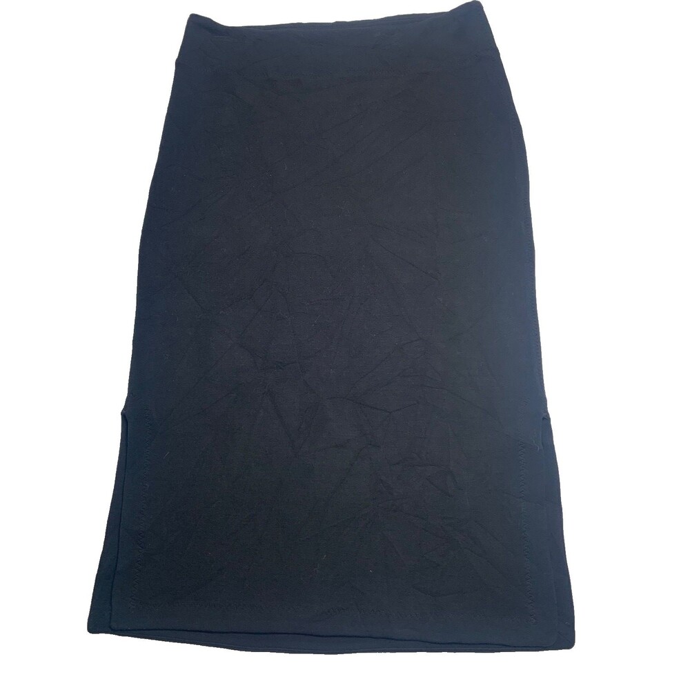 SPANX Midi Skirt Women's Size XL Black Casual Side Slits Pull on Soft Modal